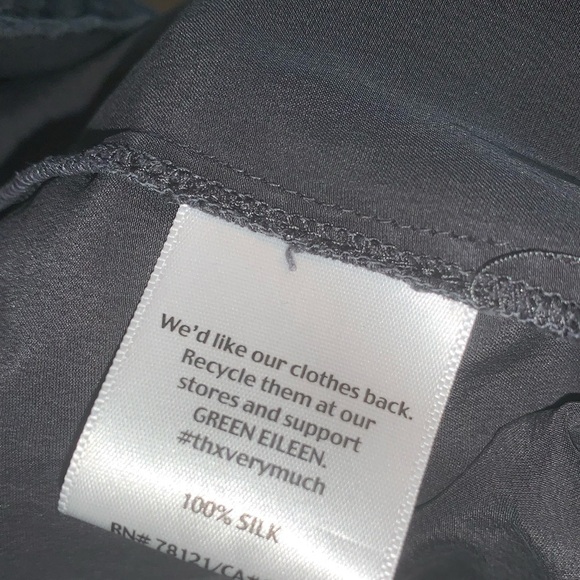 Eileen Fisher 100% Silk Black Button Down Dress Size XS - Picture 9 of 9